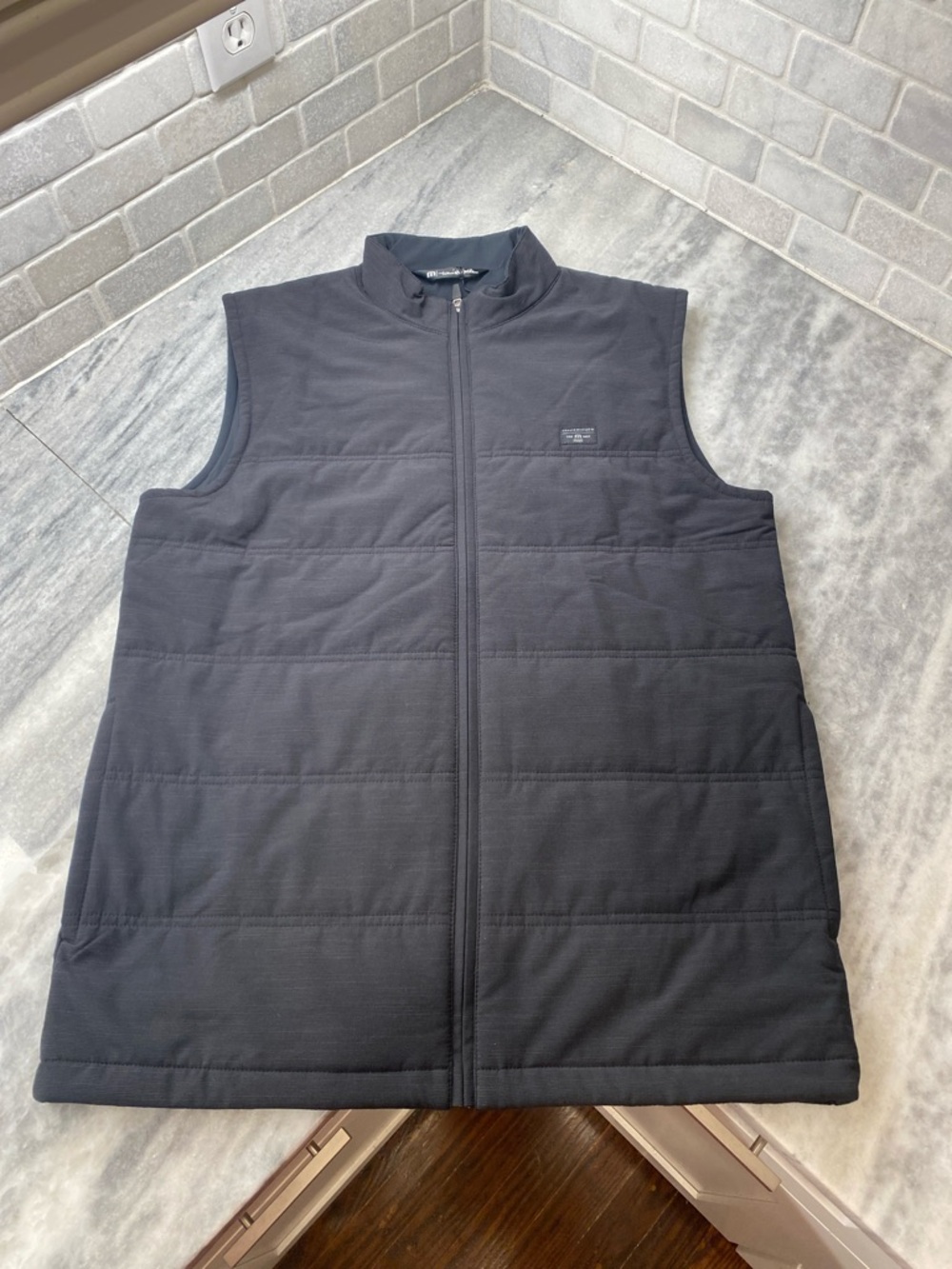 Travis Mathew Men's Black Quilted Zip Vest